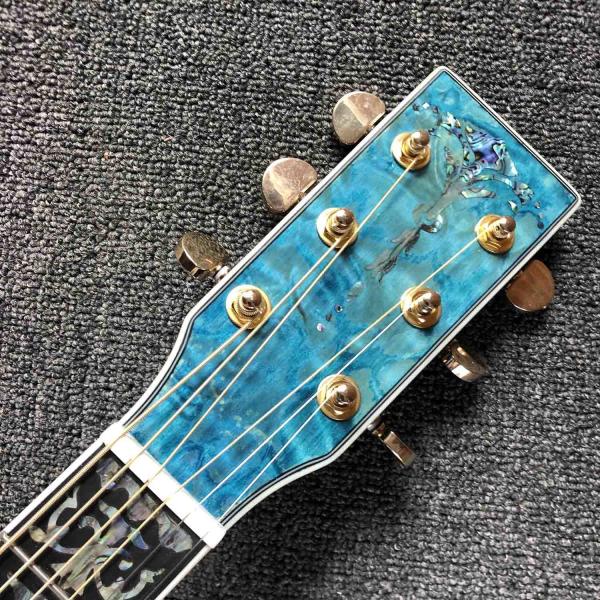 Solid Spruce Top Mahogany Neck Burst Maple Veneer Ebony Fingerboard Abalone Om45s Style Acoustic Guitar
