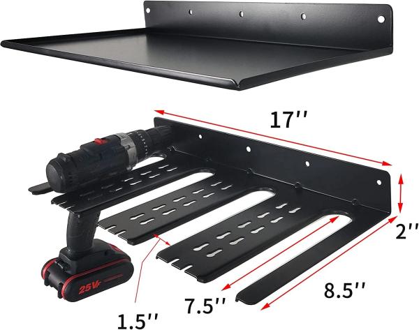Wall Mount Cordless Drill Storage Rack Holds Power Tool Organizer with Powder Coating