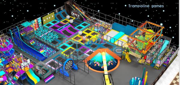 Cool Themes Commercial Trampoline Equipment Customizable Indoor Playground With Trampoline