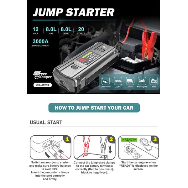 Портативный 3000А батарейный пакет для транспортных средств грузовик Автомобиль Ультрабезопасное многофункциональное