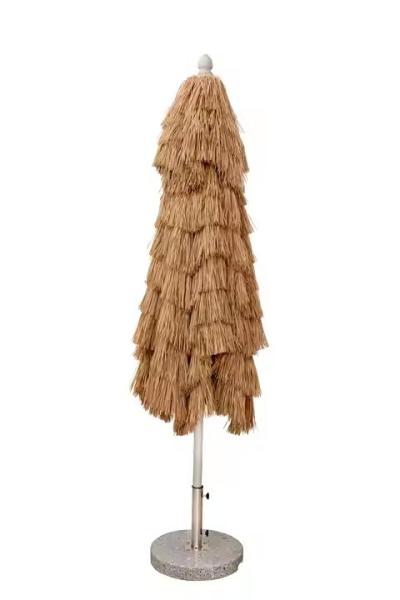 8 FT Aluminum Vintage Maldives Umbrella Beach House Hula Beach Umbrella Resort Thatched Tiki Umbrella