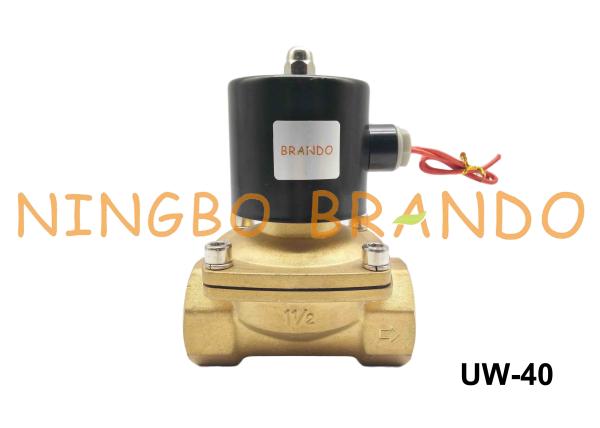 1 1/2 2W400-40 UW-40 Unid Type NBR Diaphragm Valve Brass Body Normally Closed AC110V DC12V