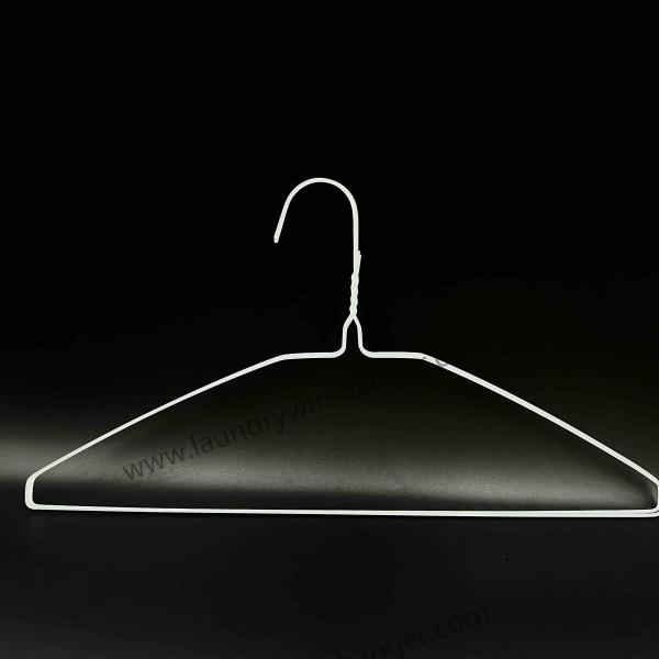 18inch White Disposable Coated Wire Hangers For Dry Cleaning Shop
