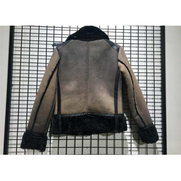 Fur Collar Fully Lined Ladies PU Jacket Faux Fur Coat Flat Pack With Plastic Bag