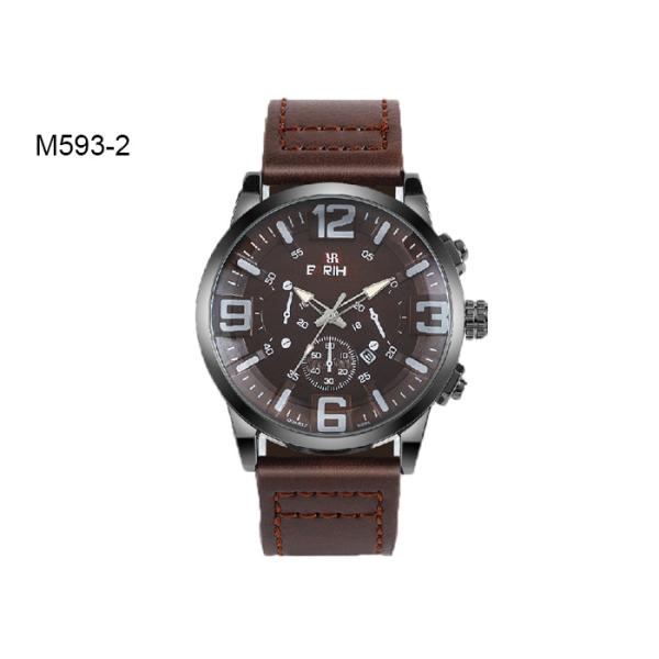 Big Dial Calendar Men's Quartz Watch For Business Work School Outdoor PU Strap M593