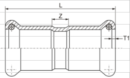 Equal Shape Carbon Steel Press Fittings Carbon Steel Pipe Coupling Round Head