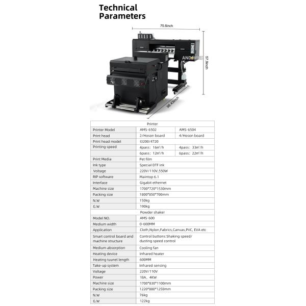Лучший бизнес Dtf принтер 60 см Типография рубашки чернила принтер размер 24 '' сушильщик порошкового шайба