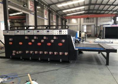 Semi Auto Flexo Printer Slotter Die Cutter Chain Feeder Four Colors Cardboard