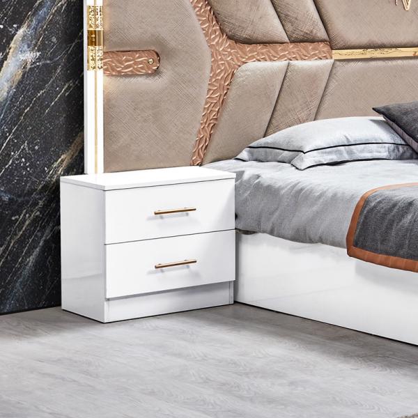 Turkish Luxury Style Wooden Frame King Size Bed Set Led Headboard Modern Classic Full Home Wood Bedroom Sets Furniture