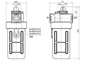 PT Thread Industrial Air Filter Regulator 1.6Mpa Proof Pressure -20 - 70℃ Temperature