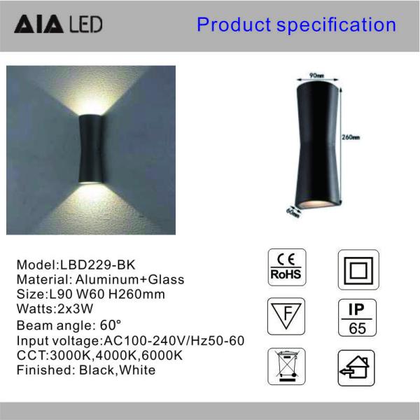 Modern wall mounted lamps decorative outdoor waterproof up down wall lamp courtyard garden hotel villa house wall light