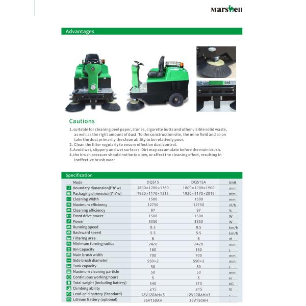 4020W Operating Motor Power Road Sweeper Machine with Half-closed Cab Style LFS15A