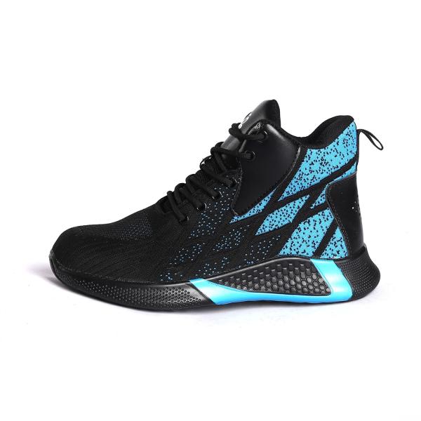 Durable Waterproof Safety Boots with Steel Toe and Lace-Up Closure Fly knit Fabric Work Shoes