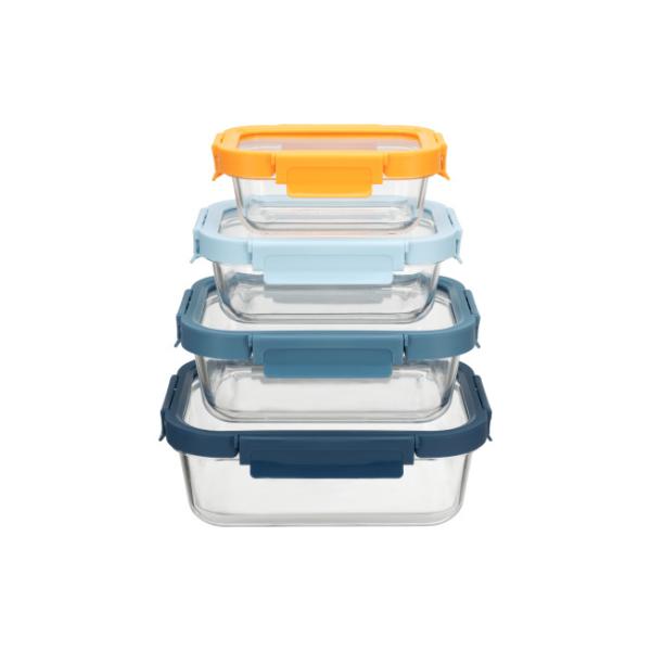 High Borosilicate Glass Storage Containers Set Glass Lunch Box Microwave Safe With Glass Lid