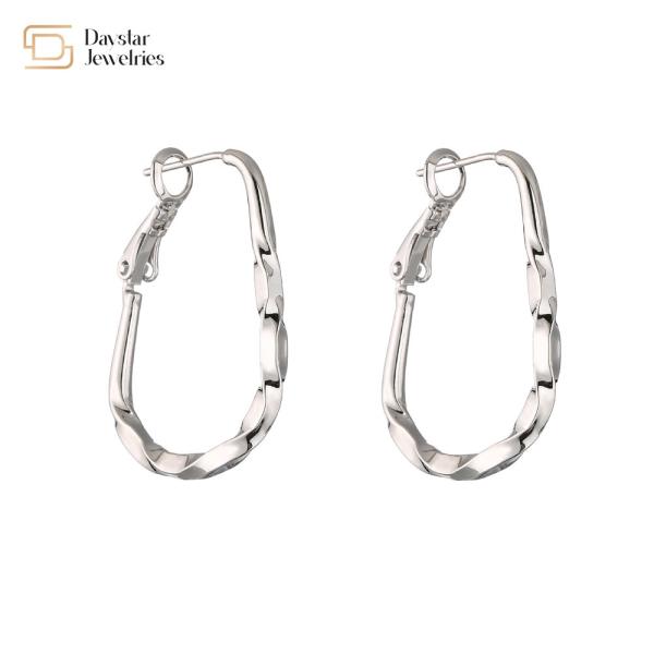 Geometric Rhinestone 18k Gold Plated Earrings , Diamond Huggie Hoop Earrings