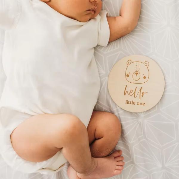 Bebé recién nacido Ducha Regalo personalizado cortado con láser dibujo animado animal mensual de madera bebé hito