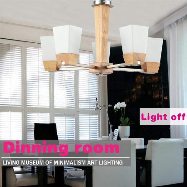 2014 August NEW oak wood ceiling lamp pendant lamp glass lampshade residential ligthing