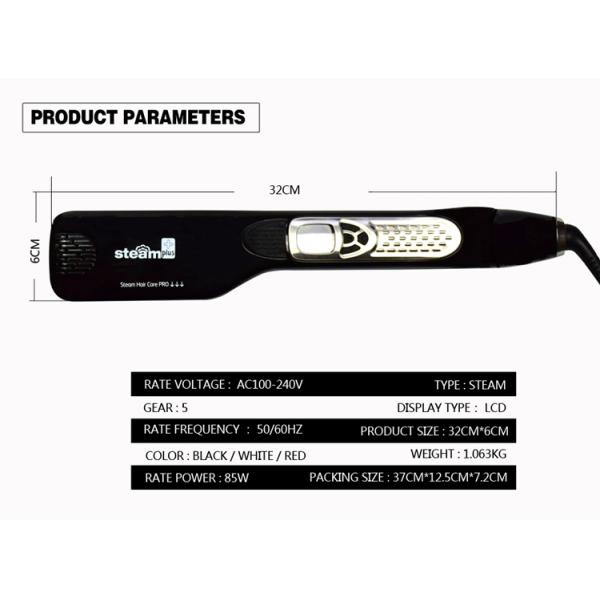 Electric Ceramic Steam Based Hair Straightener Hair Styling Tools With LCD Display