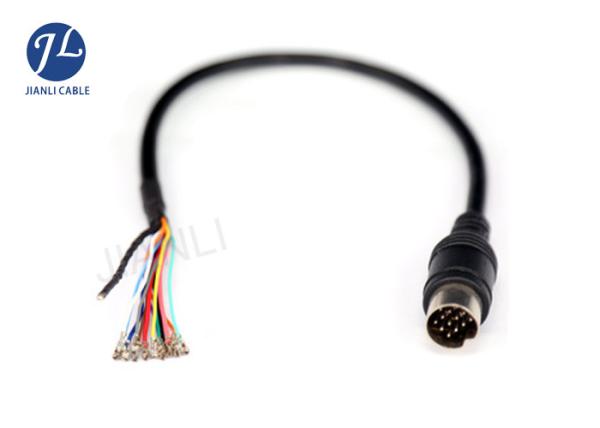 Male And Female 13 Pin Din Cable , Rear View Security Camera Power Extension Cable