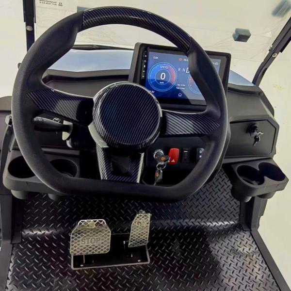 2+2 Dark Red Electric Golf Cart 72v Off Road High Speed With Seat Belts Lithium Battery