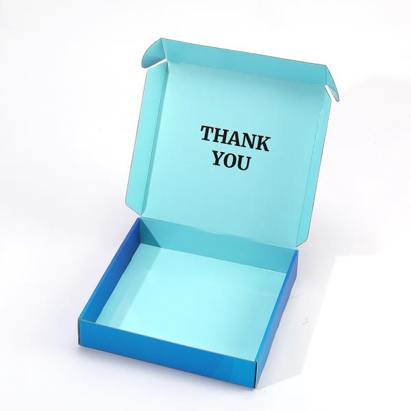 Logotipo personalizado de tres capas endurecido reciclable azul corrugado caja de correo de suscripción cajas