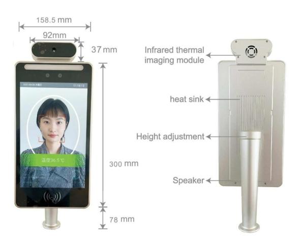 HFSecurity RA08T Wireless Optional 4g Adjustable detecting distance Face Temperature Detection And Recognition Device