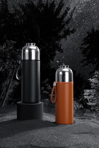Office Travel Double Wall Glass Tea Infuser Insulated Vacuum Flask Stainless Steel