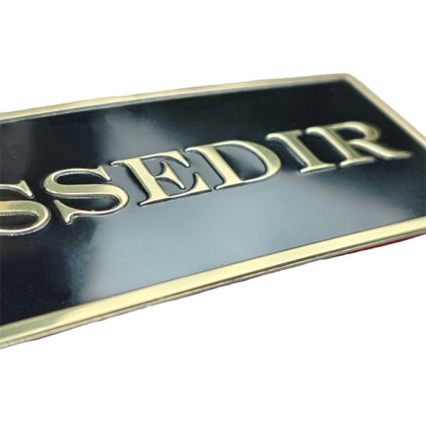 Customized Black And Gold Stamping Three-dimensional Raised Aluminum Perfume Label
