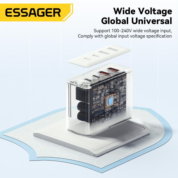 ESSAGER ES-CD37 USB A USB C GaN Chargers PD 100W