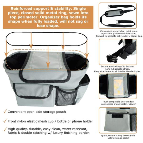 Patton Pram Hanging Baby Stroller Organizer Bag