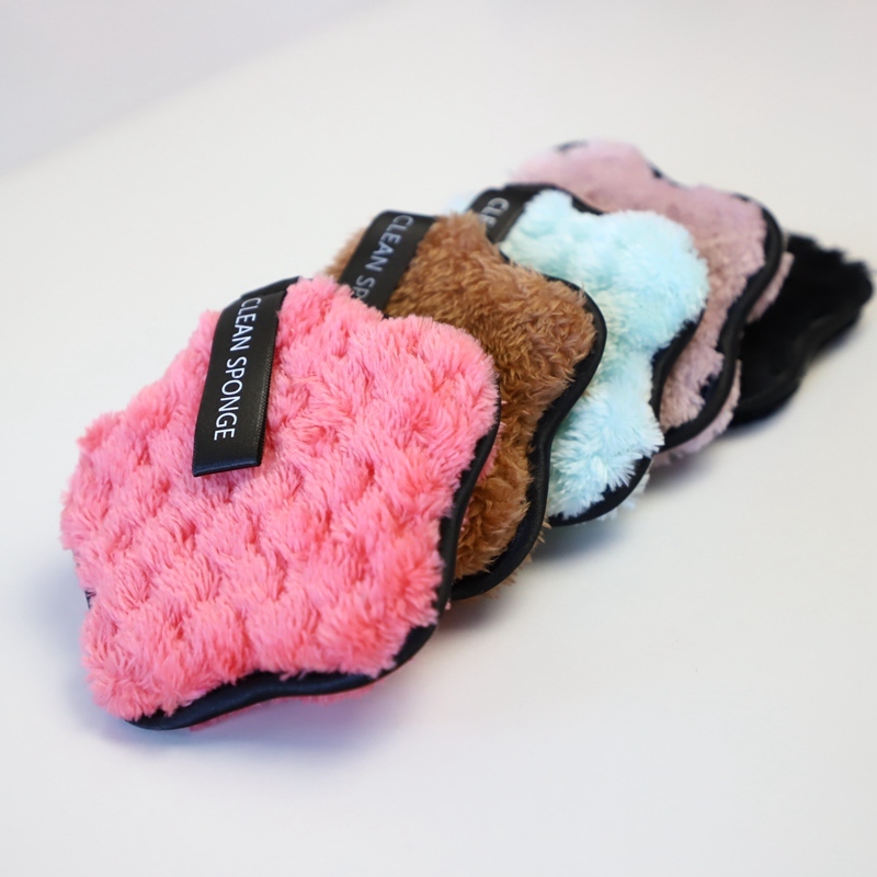 Star Shaped Microfiber Makeup Remover Pads 10cm 9g 100% Polyester Reusable
