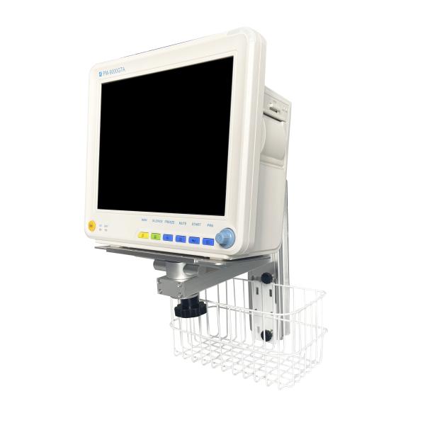 Height Adjustable White Metal Patient Monitor Holder Wall Mounted Stand for Hospital Ward
