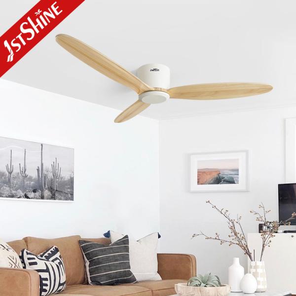ROHS Madeira Sólida 52 polegadas Smart App Control Wifi Ventilador de teto 220V Com motor DC