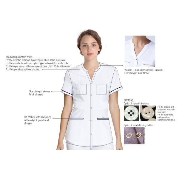 Подгонянное свободное от Морщинк короткой медсестры 42% полиэстер рукава медицинское равномерное противомикробное