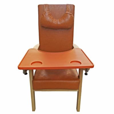 1 Seat Wooden Nursing Home Chairs Padded Leather Customized Home Care Chair