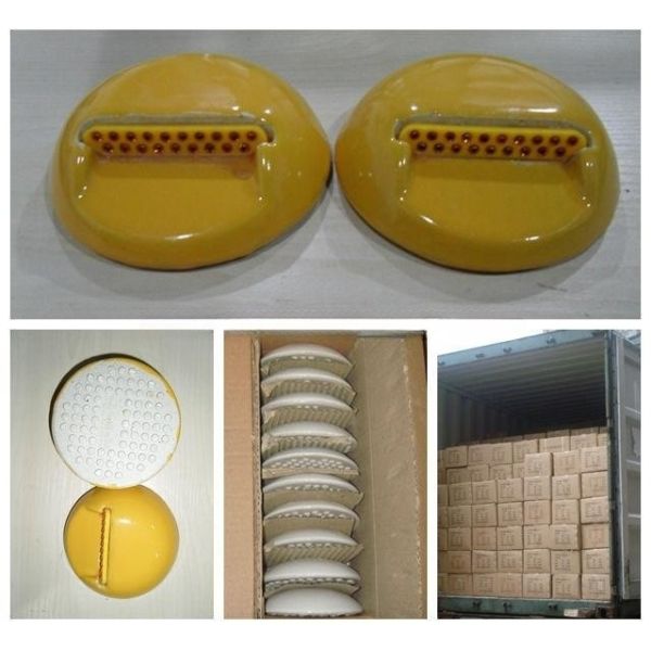 Ceramic Road Stud 100*100MM Size with 360° Retro Reflective and Weathering Resistance >16280h for Traffic Safety
