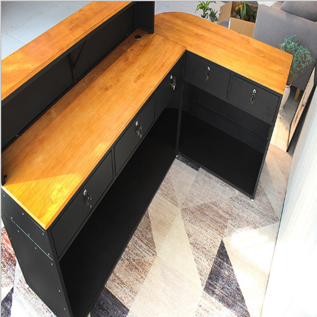 Commercial Furniture Metal Front Desk Counter for Coffee Shops Reception