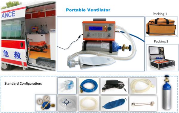 Lightweight Portable Emergency Ventilator With Oxygen Tank For EMS & First Responders