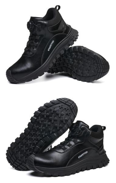 Men's Safety Shoes Kevlar Midsole Work Boots With Steel Toe And Rubber Sole