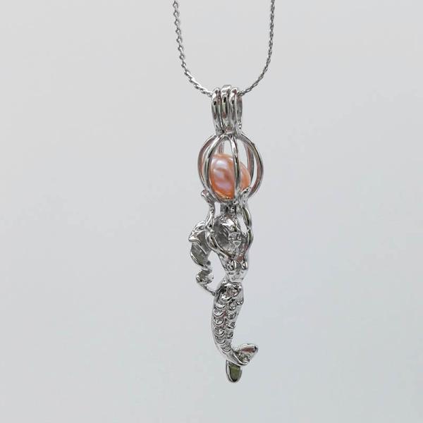 Silver Plated Skull Ghost Pearl Cage Bead Cage Pendant Essential Oil Diffuser Lockets Jewelry