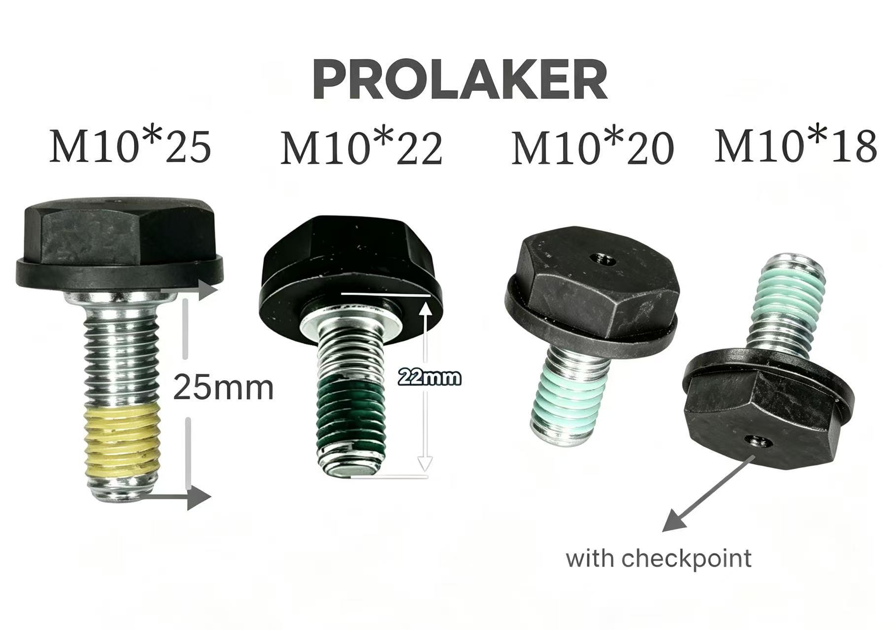 Thread Lock Coated Insulated Black Plastic Head M10×22 Bolts For Forklift Lead‑Acid Battery Terminal Flexible Cable Connection Replacement Spare Parts With PP+GF Material & Checkpoint
