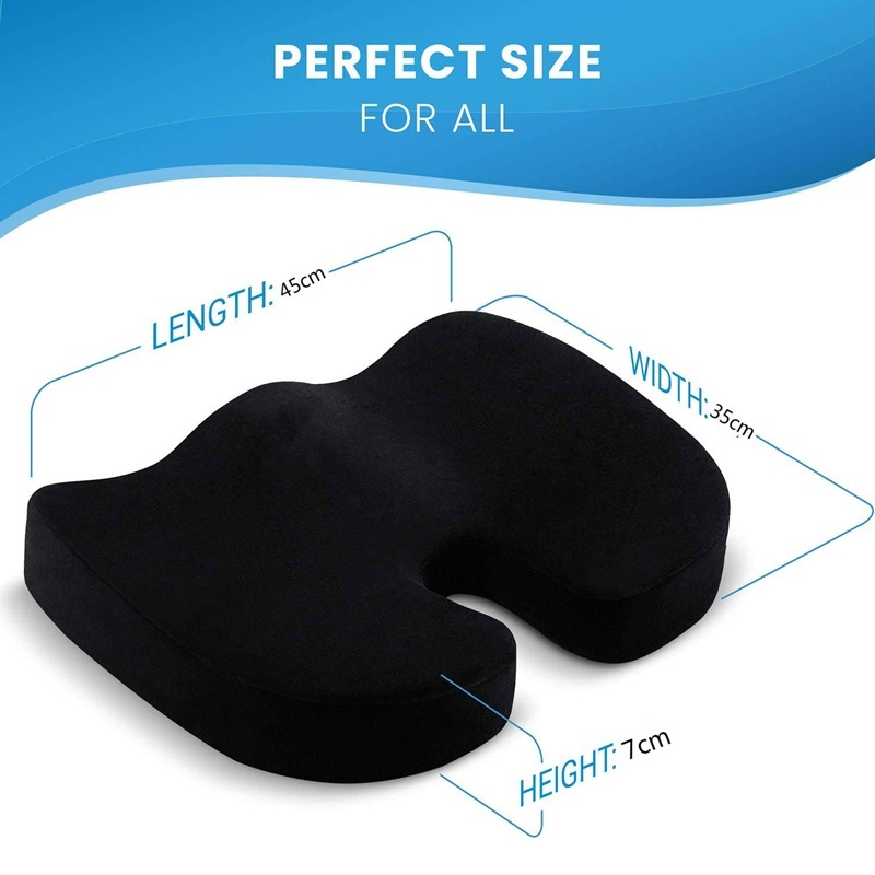 Premium Memory Foam Office Chair Cushion with Non-slip Bottom and Machine Washable Cover
