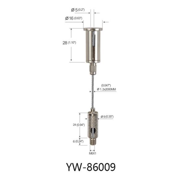 Allumant le système accrochant léger linéaire YW86005 réglable de matériel