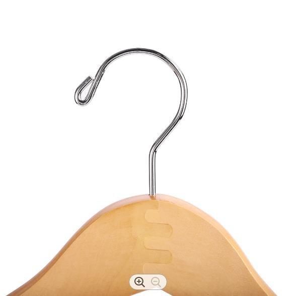 SGS Wooden Suit Hangers With Locking Bar , 1.25cm Wide Shoulder Wooden Coat Hangers