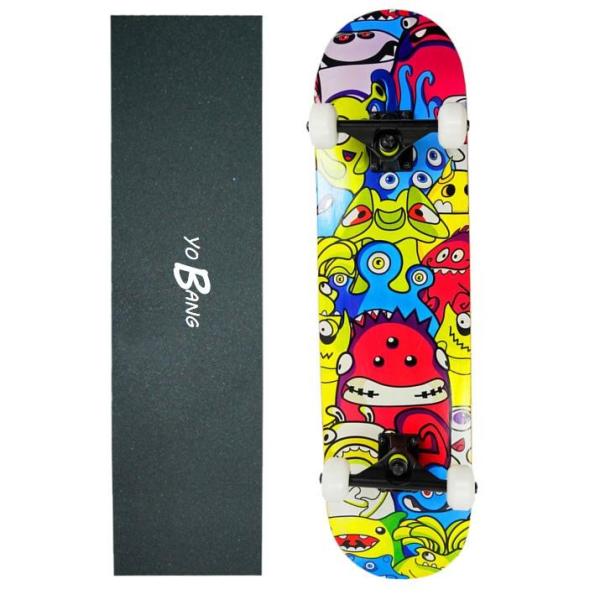 31 X 8.5 Tricks Complete Skateboard With Polished Aluminum Trucks Canadian Maple