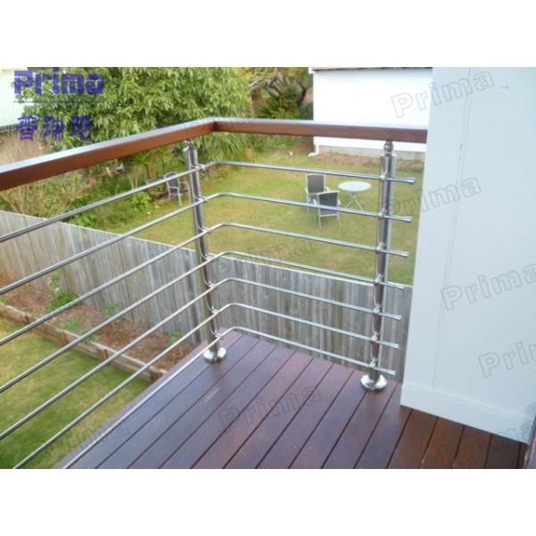 Decking Metal Balustrade Stainless Steel Railing , 316 Stainless Steel Stair Railing