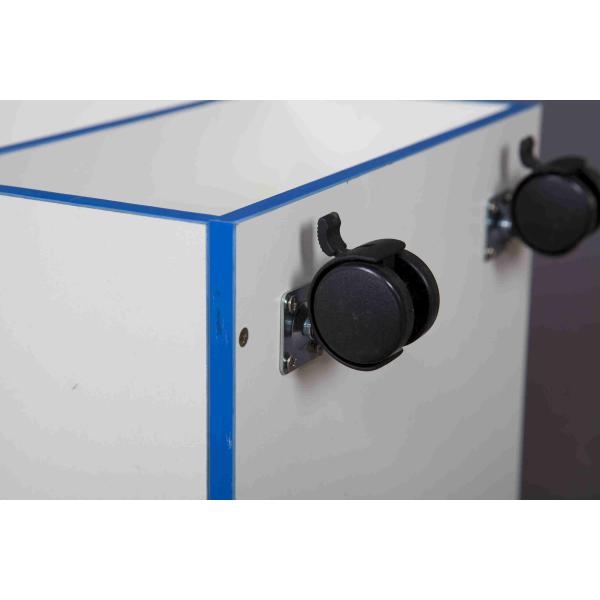 Three Tier Kids Playroom Furniture Storage Cabinet Book Storage With Caster Wheels