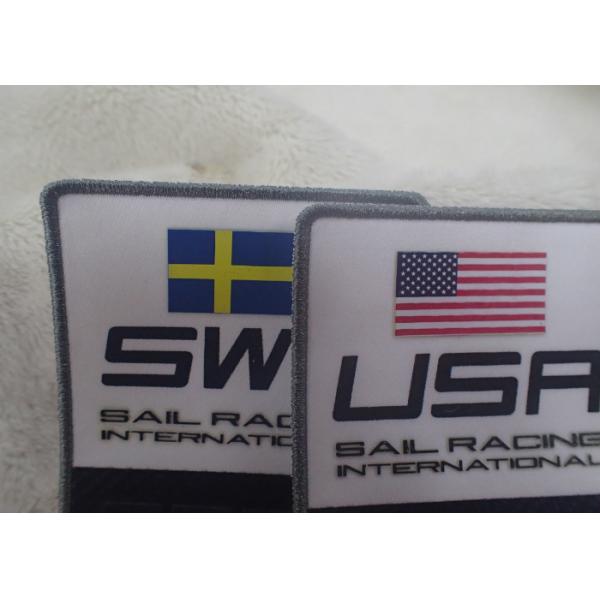 二重側面ポリエステル注文の布は衣服のバーコードの印刷のラベルを修繕します