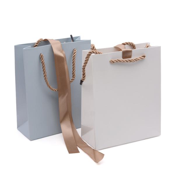 Gift White Cardboard Shopping Bag For Jewelry Clothing Shoes Packaging Custom Printed