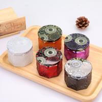 Os frascos gravados de vidro da vela do octógono esvaziam a multi cor luxuosa 4oz 8oz com tampa